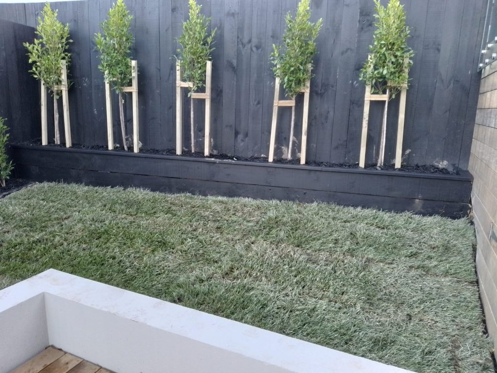 Gardening Service against black fence