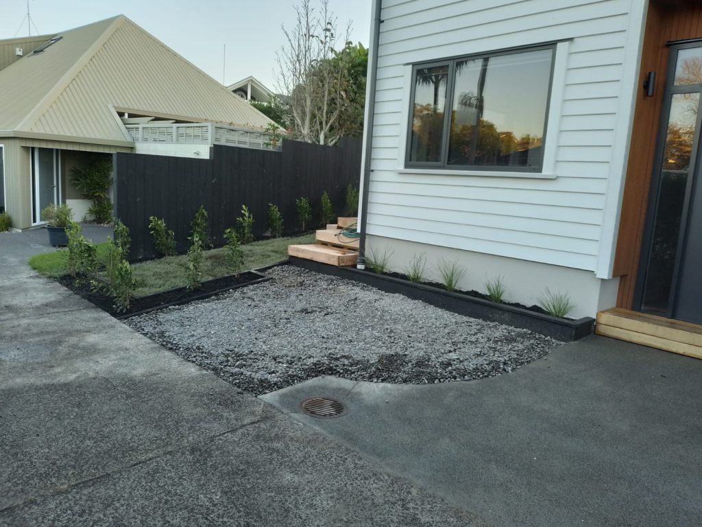 Compacted metal parking bay
